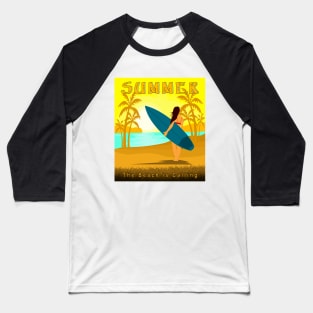 THE BEACH IS CALLING, SUMMER Baseball T-Shirt